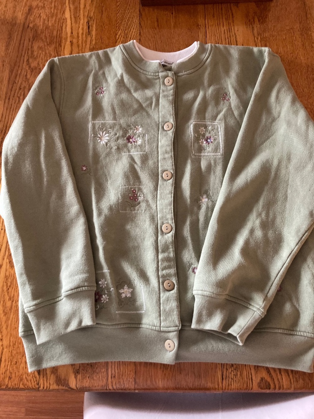 Vintage green floral cardigan